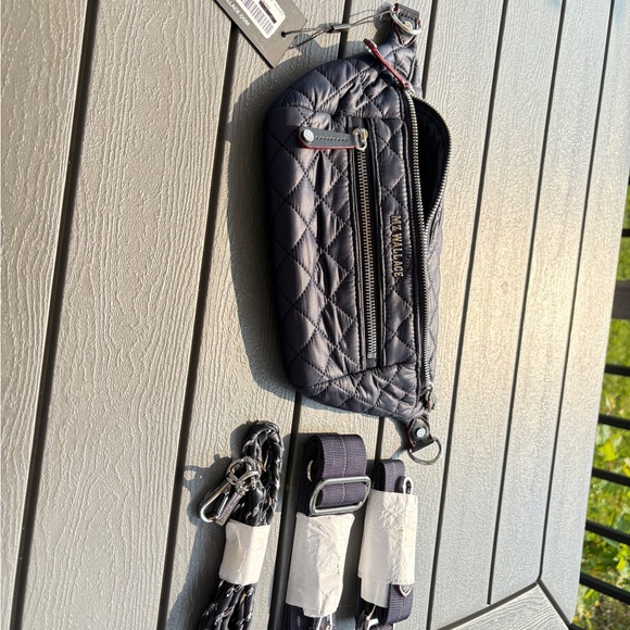 MZ Wallace Quilted Blue Crossbody Bag - Picture 6 of 11